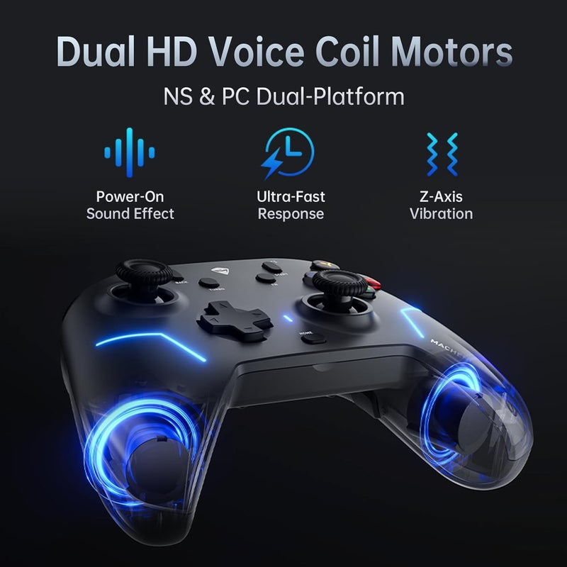 MACHENIKE G6V2PE Wireless Controller for PC/Switch/iOS/Android, TMR Joysticks & Triggers,1000Hz Polling Rate, RGB Remappable Buttons, 1000mAh Battery, Voice Coil Motor [macintosh] - Image 3